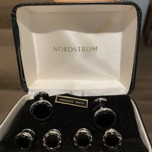 Nordstrom Onyx cuff link and stud set